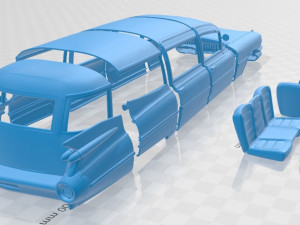 fleetwood 75 miller meteor hearse 1959 printable car 3D Print Model