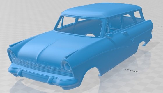 taunus kombi 1957 printable body car Modello di stampa 3D .c4d .max .obj .3ds .fbx .stl .blend 