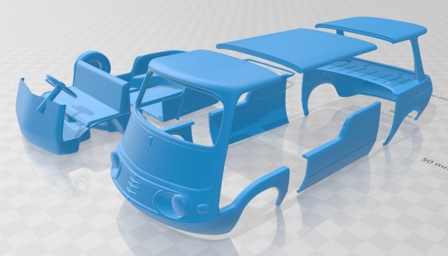 fiat 600 multipla marinella 1958 printable 3Dプリントモデル .c4d .max .obj .3ds .fbx .stl .blend 