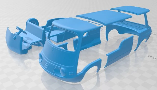 fiat 600 multipla marinella 1958 printable 3D Print Model .c4d .max .obj .3ds .fbx .stl .blend 