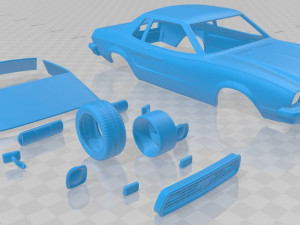 mustang coupe 1974 printable car Modèles 3D en vedette