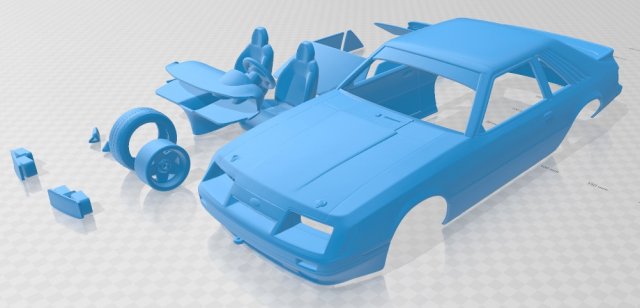 mustang gt group a 1983 printable car 3D Print Model .c4d .max .obj .3ds .fbx .stl .blend 