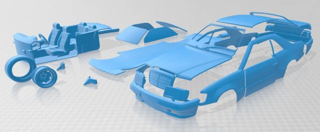mercedes benz e class amg 1988 printable car 3D Print Model .c4d .max .obj .3ds .fbx .stl .blend 