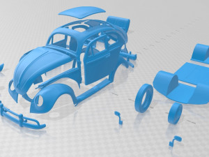 volkswagen beetle herbie printable car 3D Print Model