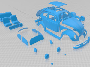 volkswagen beetle herbie printable car Modelo de Impressão 3D