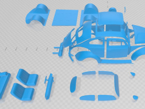 volkswagen beetle herbie printable car Modelo de Impressão 3D