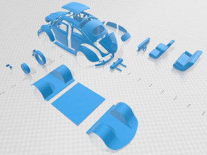volkswagen beetle herbie printable car Modelo de Impressão 3D