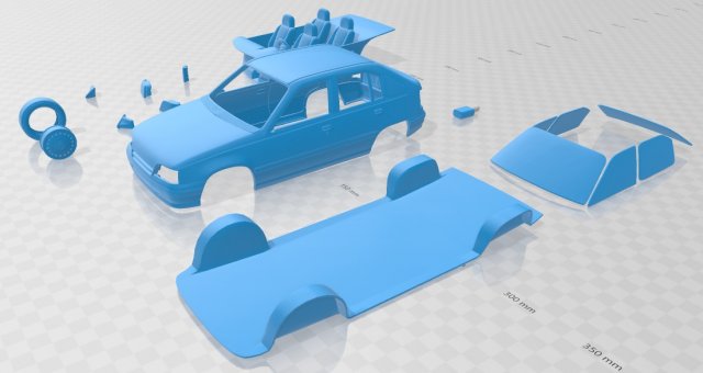 opel kadett 1991 printable car Modèles 3D en vedette .c4d .max .obj .3ds .fbx .stl .blend 