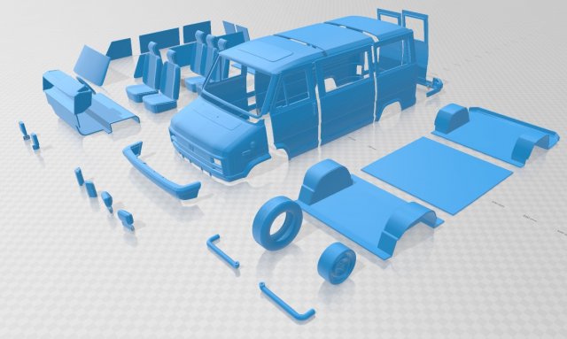 fiat ducato 1981 printable van Modèles 3D en vedette .c4d .max .obj .3ds .fbx .stl .blend 