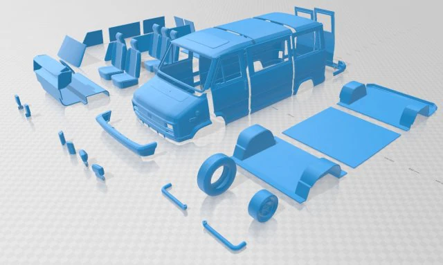 fiat ducato 1981 printable van 3D Print Model .c4d .max .obj .3ds .fbx .stl .blend 