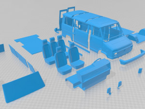 fiat ducato 1981 printable van Modèles 3D en vedette