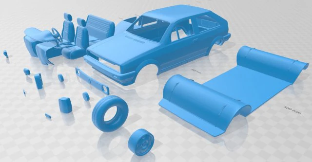 volkswagen polo 1990 printable car 3D Print Model .c4d .max .obj .3ds .fbx .stl .blend 