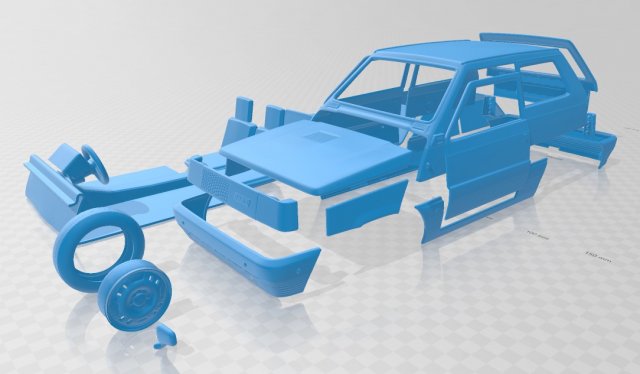 fiat panda 30 1980 printable car 3D Baskı Modeli .c4d .max .obj .3ds .fbx .stl .blend 