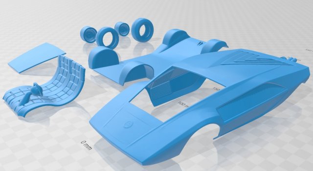 lancia stratos zero 1970 printable car 3D 프린트 모델 .c4d .max .obj .3ds .fbx .stl .blend 