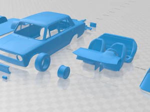 フィアット 124 1972 印刷可能な車 3Dプリントモデル