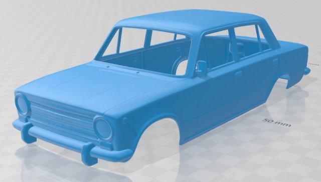 fiat 124 1972 printable body car 3D 프린트 모델 .c4d .max .obj .3ds .fbx .stl .blend 