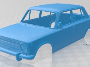 fiat 124 1972 printable body car Modèles 3D en vedette