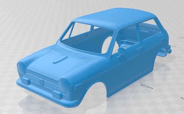 honda n600 1970 printable body car 3D Print Model .c4d .max .obj .3ds .fbx .stl .blend 