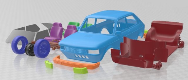 Fiat 147 printable car 3D Print Model .c4d .max .obj .3ds .fbx .stl .blend 