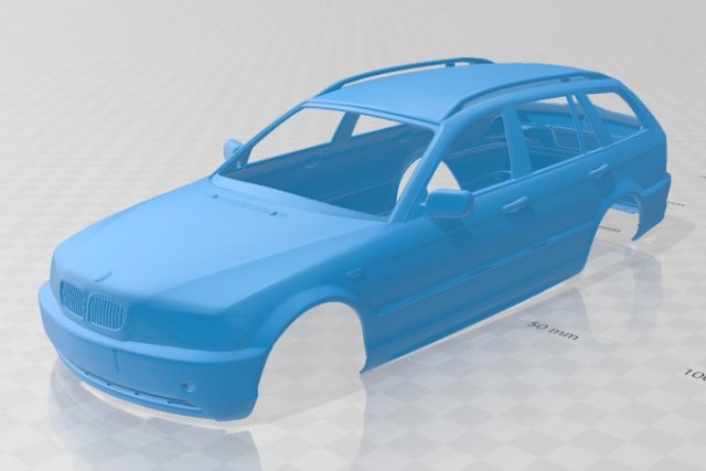 e46 touring 2001 printable body car 3D प्रिंट मॉडल .c4d .max .obj .3ds .fbx .stl .blend 