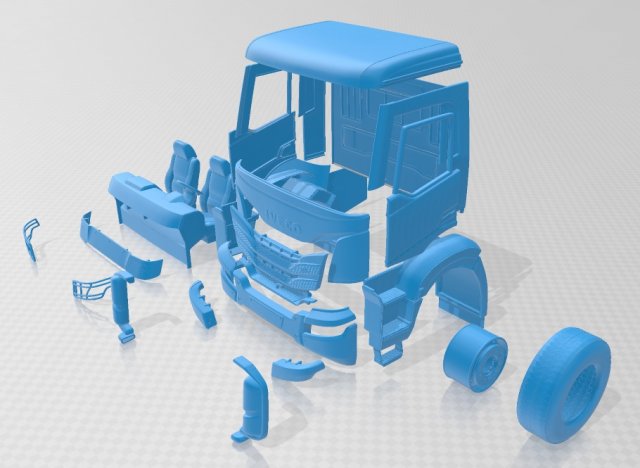iveco x-way 2020 printable truck 3D-printmodel .c4d .max .obj .3ds .fbx .stl .blend 