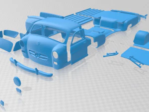 mercedes benz blue wonder renntransporter 1954 printable truck 3D Print Model