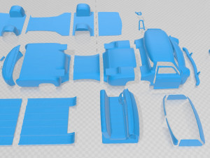 mercedes benz blue wonder renntransporter 1954 printable truck 3D-Druckmodell