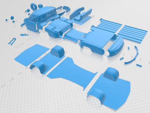 mercedes benz blue wonder renntransporter 1954 printable truck 3D-Druckmodell