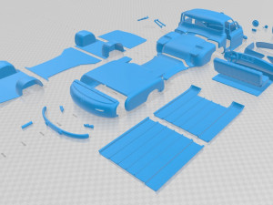 mercedes benz blue wonder renntransporter 1954 printable truck 3D-Druckmodell