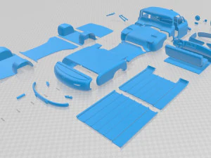 mercedes benz blue wonder renntransporter 1954 printable truck 3D Print Model