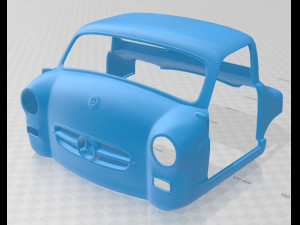 mercedes benz blue wonder renntransporter 1954 printable truck 3D-Druckmodell