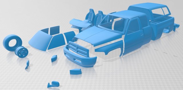 ram 1500 st 1999 printable car Modèles 3D en vedette .c4d .max .obj .3ds .fbx .stl .blend 