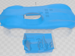 jaguar d type 1955 printable body car Modelo de impresión 3D