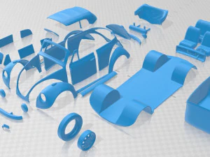 volkswagen beetle convertible 1975 printable car 3D Print Model