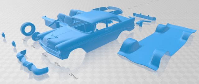belair 1956 printable car Modèles 3D en vedette .c4d .max .obj .3ds .fbx .stl .blend 