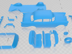 belair 1956 printable car Modèles 3D en vedette