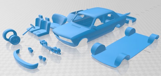 fiat 132 1977 printable car Model do druku 3D .c4d .max .obj .3ds .fbx .stl .blend 