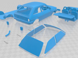 fiesta 1983 printable car 3D Print Model