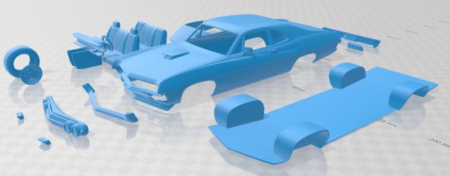 falcon 429 super cobra 1970 printable car 3Dプリントモデル .c4d .max .obj .3ds .fbx .stl .blend 