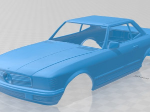 mercedes benz sl 1972 printable body car 3D Baskı Modeli
