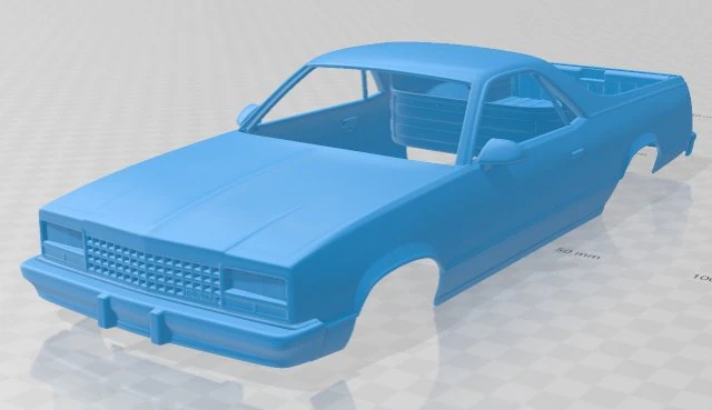 el camino 1982 printable body car 3D Print Model .c4d .max .obj .3ds .fbx .stl .blend