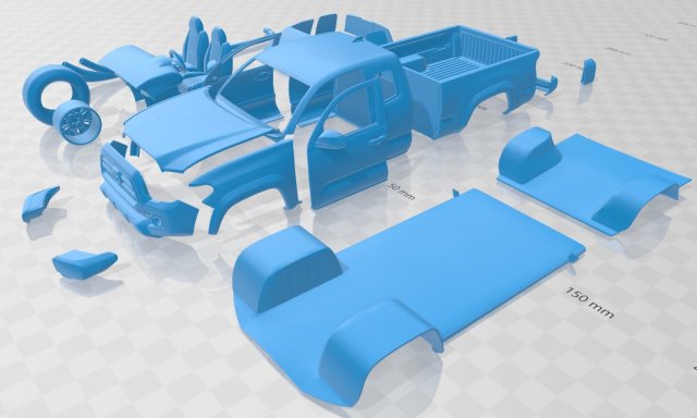 toyota tacoma 2016 printable car 3D Print Model .c4d .max .obj .3ds .fbx .stl .blend 