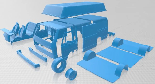 volkswagen lt panelvan 1975 printable van 3D Print Model .c4d .max .obj .3ds .fbx .stl .blend 