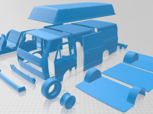 volkswagen lt panelvan 1975 printable van 3D Print Model
