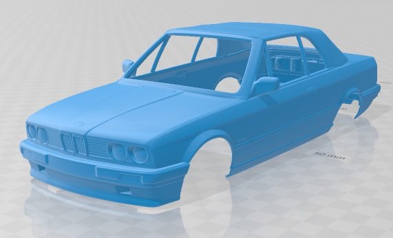 e30 convertible 1990 printable body car 3D 프린트 모델 .c4d .max .obj .3ds .fbx .stl .blend