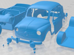Fiat 600 d 1960 printable car 3D Print Model