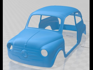 Fiat 600 d 1960 printable car 3D Baskı Modeli