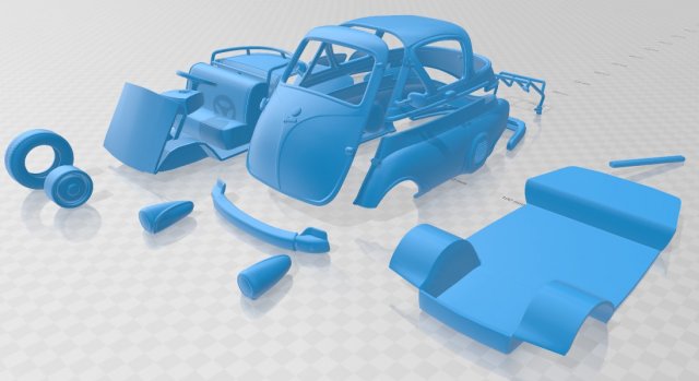 isetta 250 1955 printable car Model do druku 3D .c4d .max .obj .3ds .fbx .stl .blend 