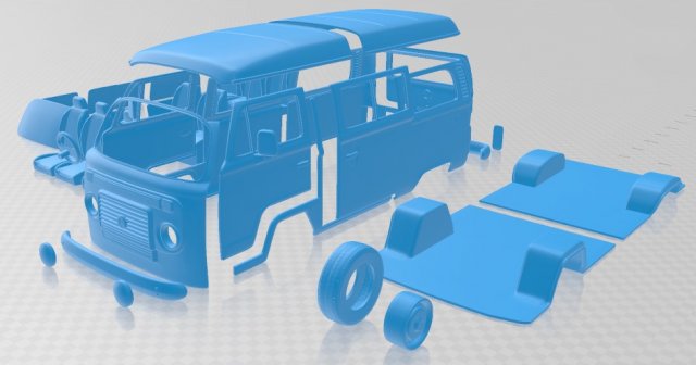 volkswagen kombi 2012 printable van Modello di stampa 3D .c4d .max .obj .3ds .fbx .stl .blend 