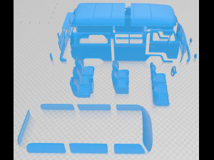 volkswagen kombi 2012 printable van Modello di stampa 3D